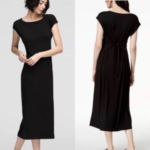 Eileen Fisher Jersey Boat-Neck Tie-Waist Dress